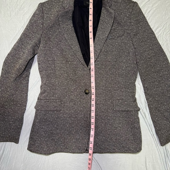 Theory Grey Tweed Blazer Size 8 - Picture 4 of 6
